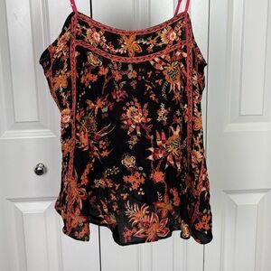 FREE PEOPLE INTIMATELY Floral Black and Orange Women's CAMI